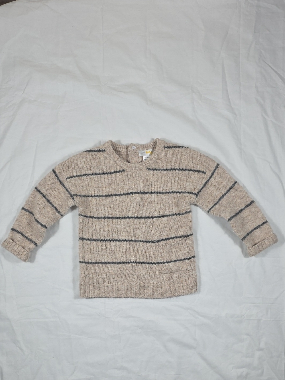Bloomingdale's Beige Striped Knit Sweater